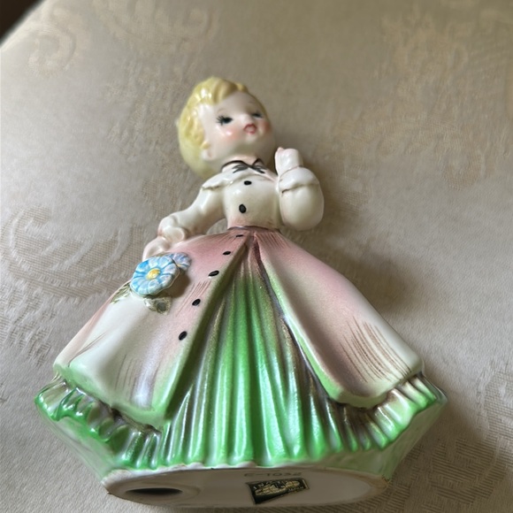 Inarco 1963 porcelain girl with flowers figurine, E-1032, original stickers - Picture 6 of 13